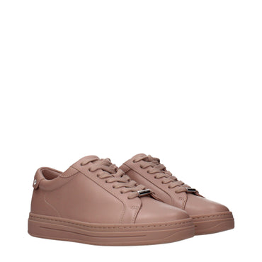 Jimmy Choo Pink Leather Low Top Sneakers