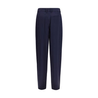 Giorgio Armani Blue Silk Casual Pants