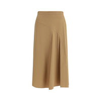 Max Mara Beige Cotton Midi Skirt