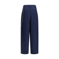 Darkpark Blue Cotton Casual Pants