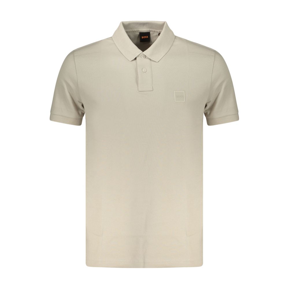 Hugo Boss Beige Cotton Mens Polo Shirt