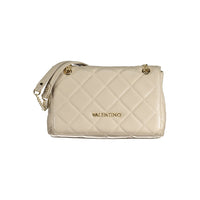 Valentino Beige Polyurethane Women's Bag with Chain Handles and Pockets