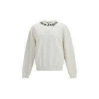 Palm Angels White Cotton Sweatshirt