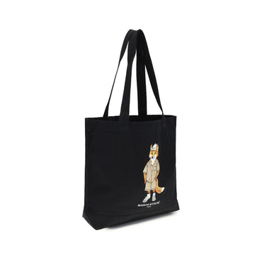 Maison Kitsuné Black Cotton Handbag