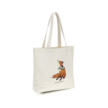 Maison Kitsuné Beige Cotton Handbag