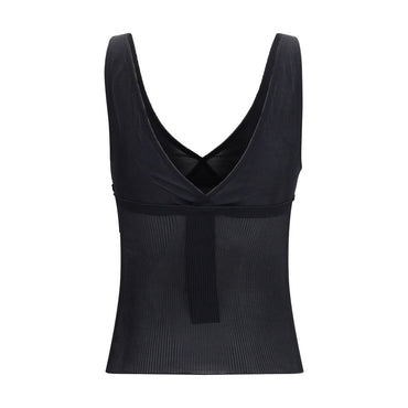 Saint Laurent Black Silk Sleeveles T-Shirt