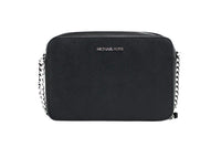 Michael Kors Jet Set Large East West Black Saffiano Leather Crossbody Handbag