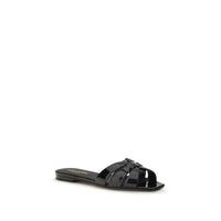 Saint Laurent Black Calf Leather Bos Taurus Ballet Flats