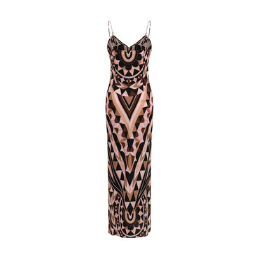 Emilio Pucci Multicolor Silk Long Dress