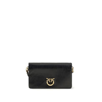 PINKO Black Goatskin Shoulder Bag