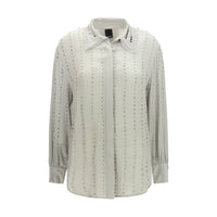 PINKO Gray Viscose Pattern Shirt