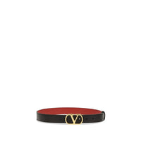 Valentino Garavani Black Calf Leather Bos Taurus Regular Belt