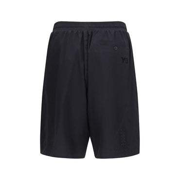 Y-3 Black Polyester Bermuda Shorts