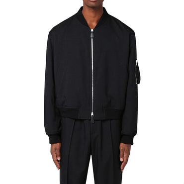 Jil Sander Black Polyester Bomber