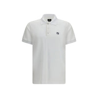 Fendi White Cotton Polo Shirt