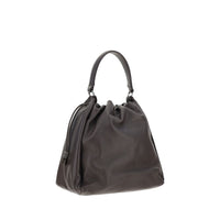 Brunello Cucinelli Brown Calf Leather Bos Taurus Shoulder Bag
