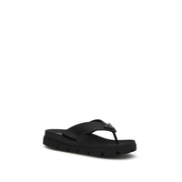 Prada Black Calf Leather Bos Taurus Flip-Flop Sandals
