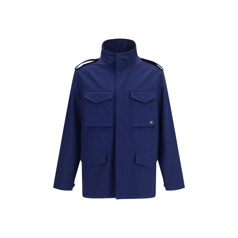 Valentino Blue Cotton Coat