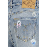 Fiorucci Blue Cotton Relaxed Fit Jeans