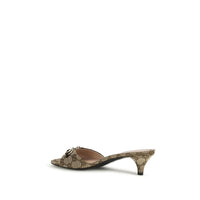 Gucci Beige Polyester Stiletto Heel Sandals