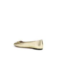 Valentino Garavani Gold Lamb Ovis Aries Aries Ballet Flats