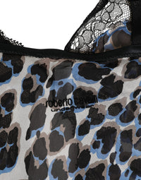 Roberto Cavalli Multicolor Leopard Babydoll Chemise Underwear