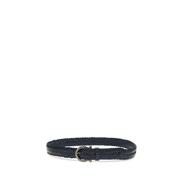 Ferragamo Blue Calf Leather Bos Taurus Belt