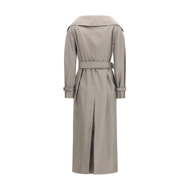 Max Mara Gray Cotton Trench Coat