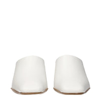 Jil Sander White Leather Slippers