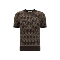 Fendi Brown Cotton T-Shirt
