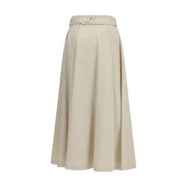 Burberry Beige Cotton Midi Skirt