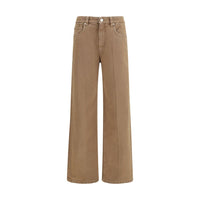Brunello Cucinelli Brown Cotton Straight-Leg Jeans