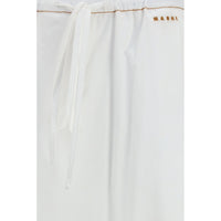 Marni White Cotton Casual Pants