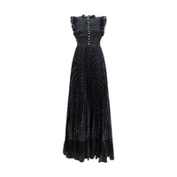 Self-Portrait Black Polyester Casual Dress