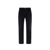 Saint Laurent Black Cotton Straight-Leg Jeans