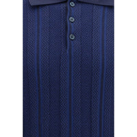 Brunello Cucinelli Blue Cotton Polo Shirt