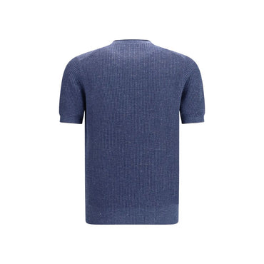 Brunello Cucinelli Blue Linen T-Shirt