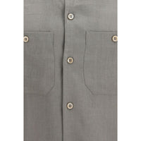 Brunello Cucinelli Bicolor Linen Dress Shirt