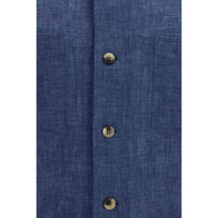 Brunello Cucinelli Blue Linen Blouse