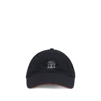 Brunello Cucinelli Blue Cotton Cap (Baseball Hat)