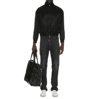 Saint Laurent Black Silk Bomber