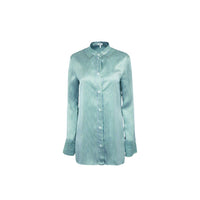 Loewe Blue Silk Pattern Shirt
