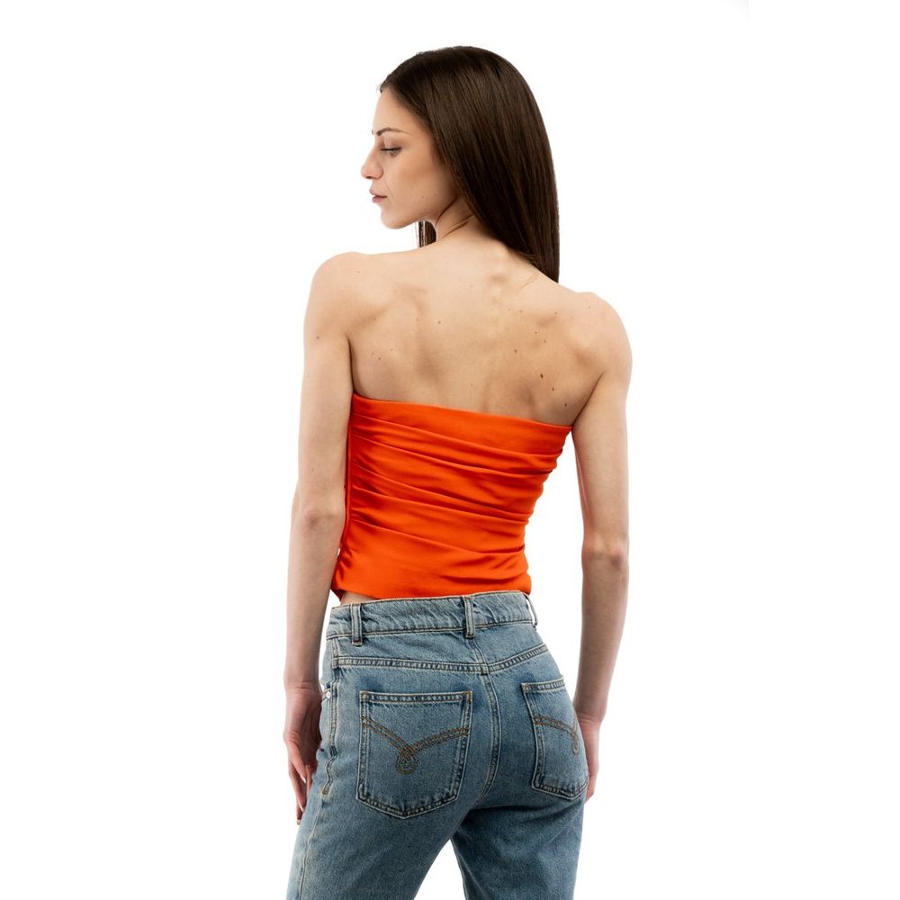 Moschino Orange Viscose Long Sleeve T-Shirt