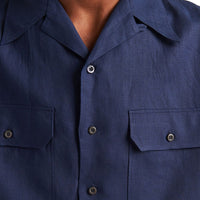 Prada Blue Linen Shortsleeve Shirt