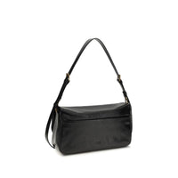 PINKO Black Calf Leather Bos Taurus Shoulder Bag