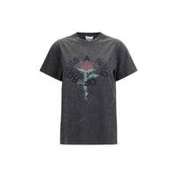 Ganni Gray Cotton T-Shirt