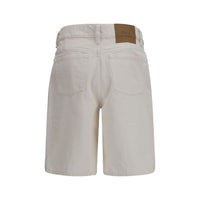 Ami Paris White Cotton Bermuda Shorts