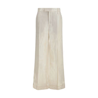 Brunello Cucinelli Beige Silk Casual Pants