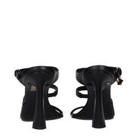 Versace Black Leather High Heel Sandals