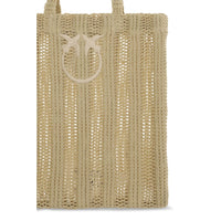 PINKO Beige Raffia Shoulder Bag